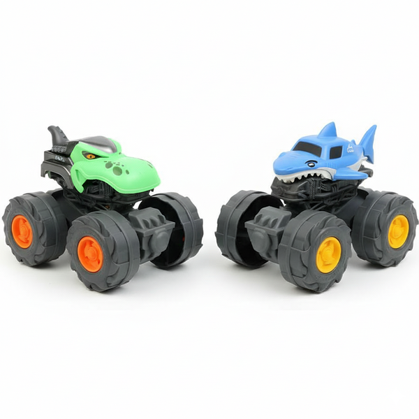 2Pcs Off-Road Big Tires Monster Truck Toy for Kids In 2 Designs