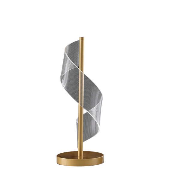 Awesome Dinamo Modern S Wave Swirl Acrylic Led Brushed Gold Table Lamp