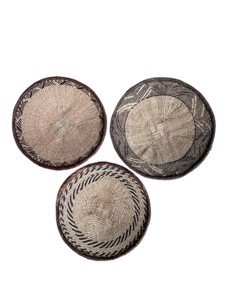 Set of 3 Small Binga Baskets - Wall Decor