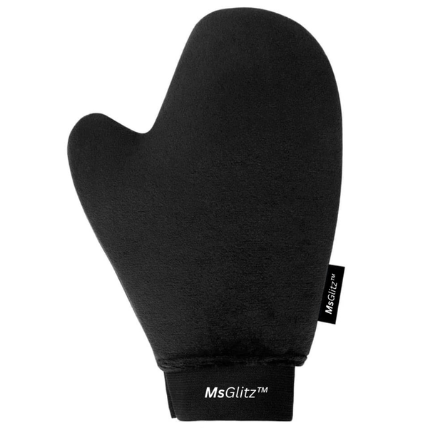 MsGlitz Tanning Mitt - Reusable &amp; Exfoliating Self Tanning Glove - Black
