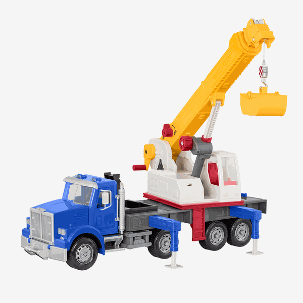 DRIVEN by Battat Jumbo Crane Truck - Lights, Sounds and Movable Crane