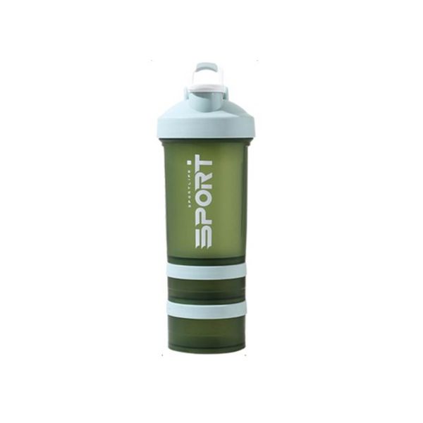 500ml Gym Shake Sports Water Bottle 3 Layers Design - Orange