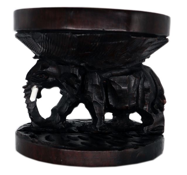 Hand Carved Wooden Elephant Decorative Ostrich Egg Holder