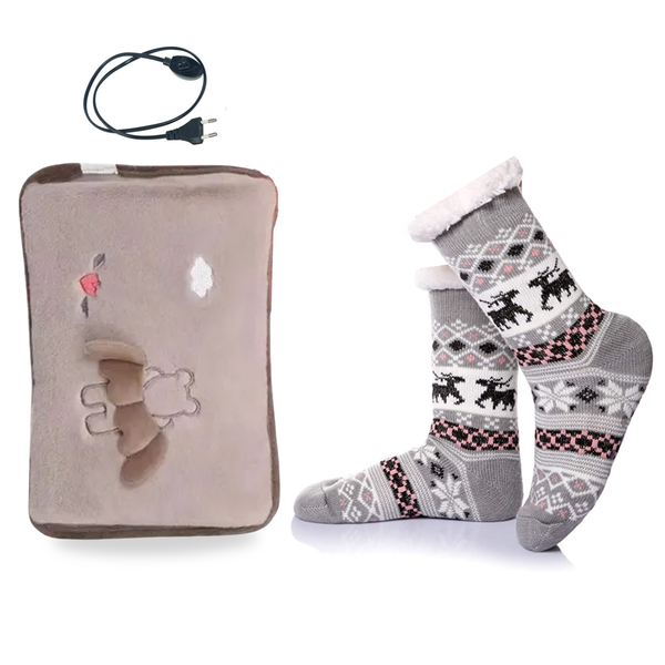 Electric Hot Water Bottle Hand Warmer and Slipper Socks