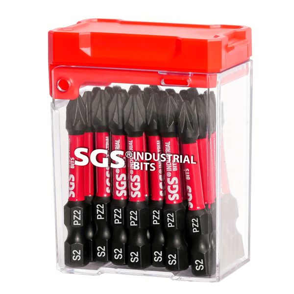15pcs S2 Steel PZ2 Impact Screwdriver Bit Set