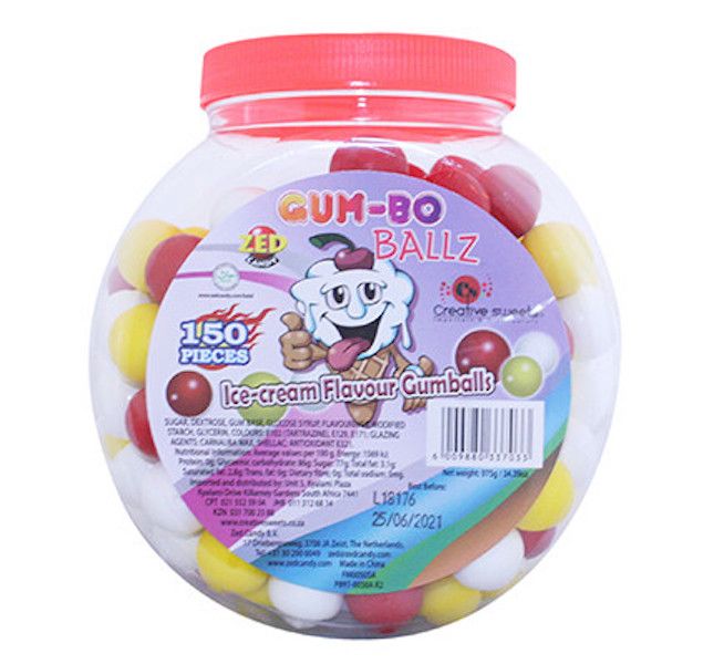 Gum-Bo Ballz 150 x Ice-Cream Flavoured Gumballs