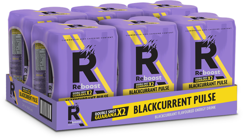 Reboost Energy Blackcurrant Pulse Cans (6 x 4 x 500ml)