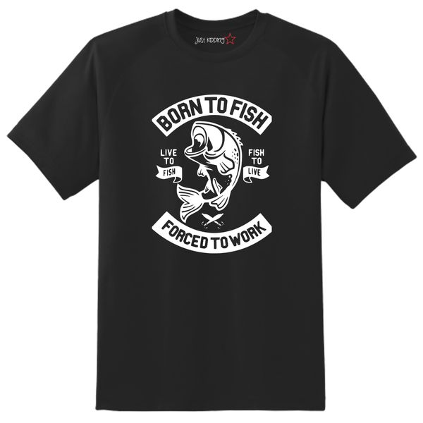 Just Kidding Girls "Born to Fish"Short Sleeve Tshirt Black