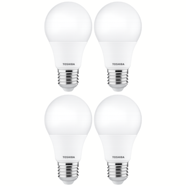 TOSHIBA E27 A60 LED Light Bulb 9W Cool Daylight 6500K - 4 Pack
