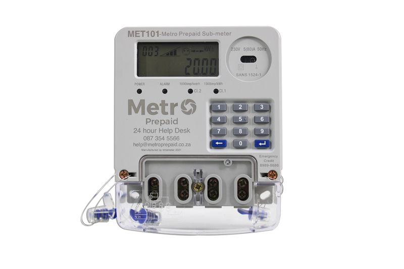 Metro Prepaid Single Phase 80A Prepayment Meter