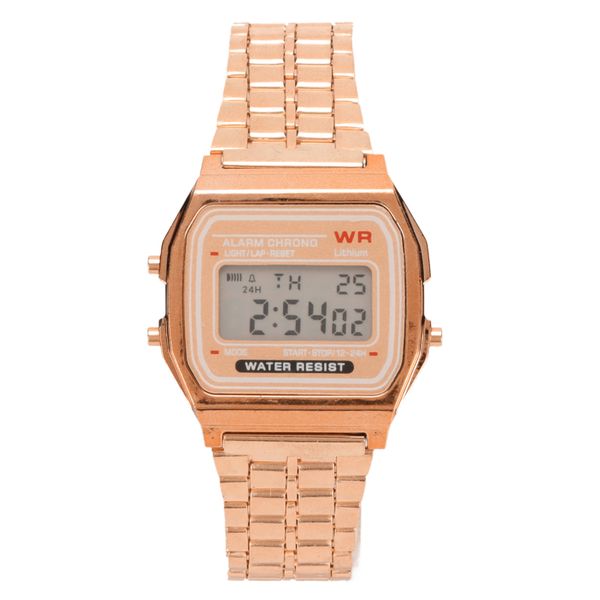 Kids Digital Watch for Boys Girls Stainless Steel Sports Rose Gold