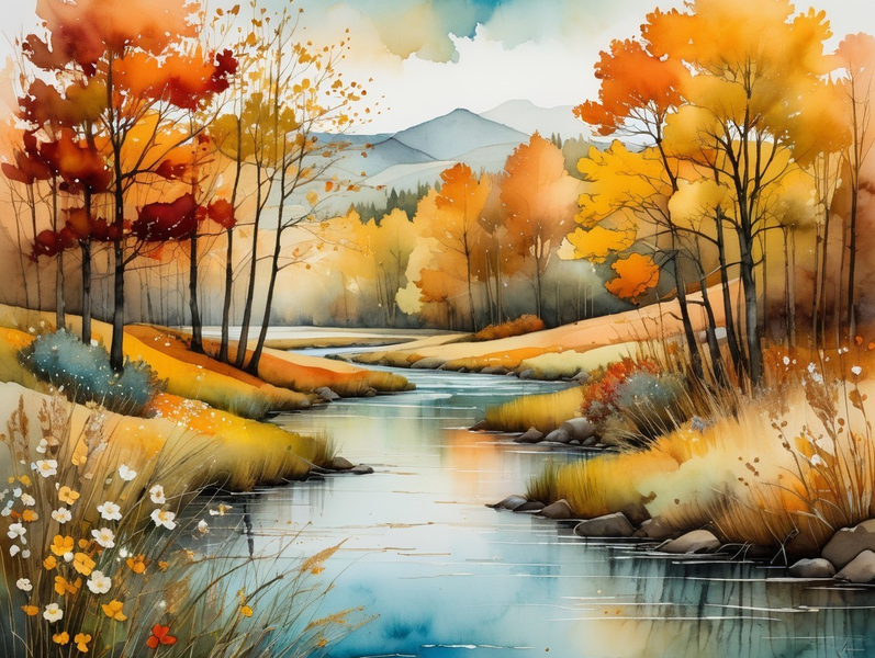 Modern Canvas Wall Art Home Decor - River Serenity