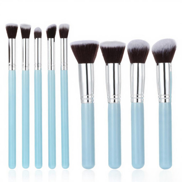 9 Piece Makeup Brush Kit Wood Professional Cosmetic Set Foundation Brush