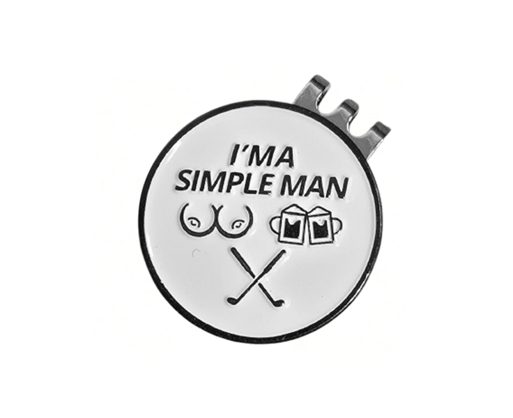 Golf ball magnetic hat clip ball marker - Simple man
