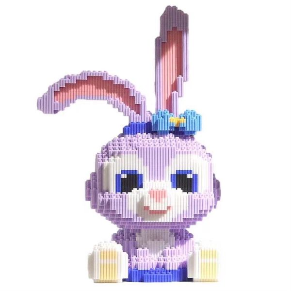 Purple Rabbit Lego Puzzle Assembling Toy Living Room Decoration