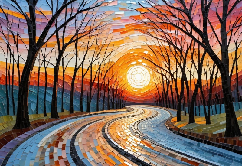 Canvas cm Home Decor Wall Art - Sunset Road