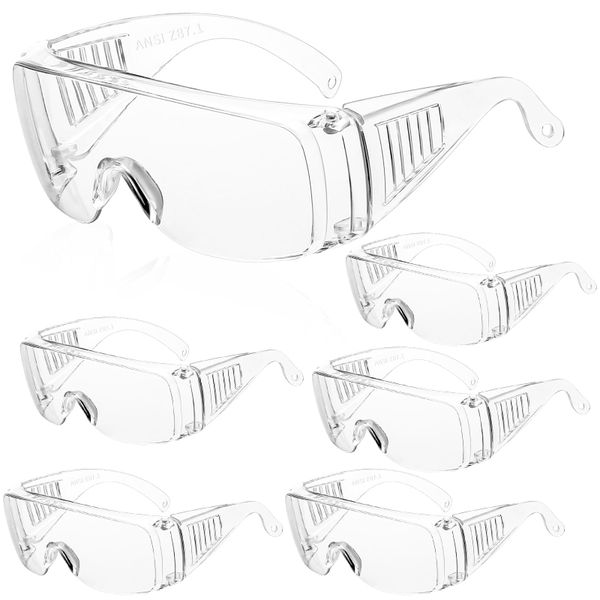 Clear Safety Glasses - Lightweight Over Goggles Impact Scratch Resistant