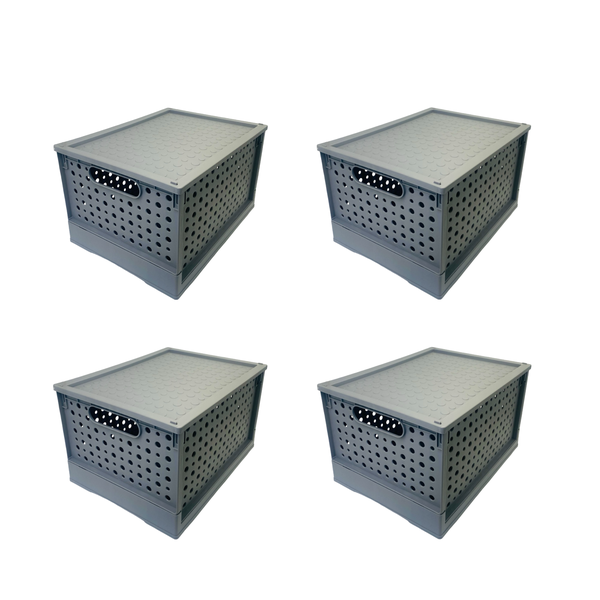 Set Of 4 35 x 26.4 x 20.5cm Multi-Functional Foldable Storage Basket 442596