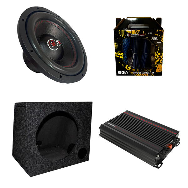 Powerbass Complete 12" Bass Upgrade Kit - Subwoofer, Amplifier &amp; Wiring