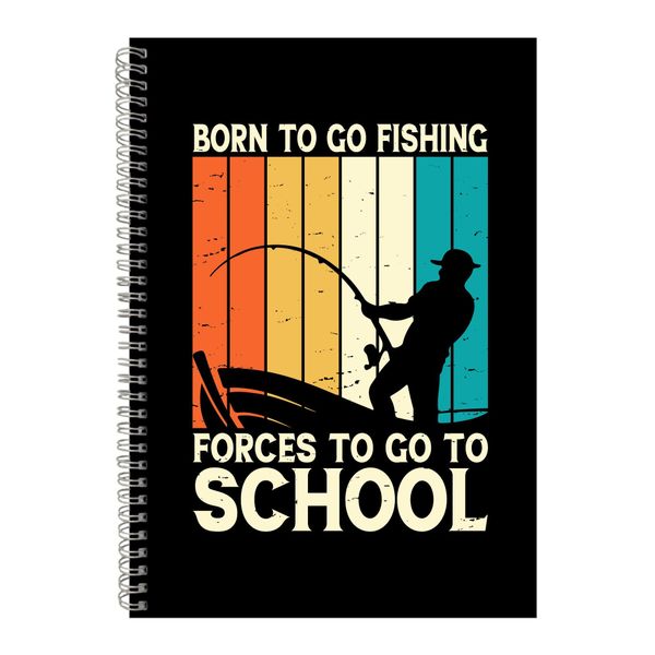 School A4 Notebook Spiral and Lined Fishing Lovers Graphic Notepad Gift 188