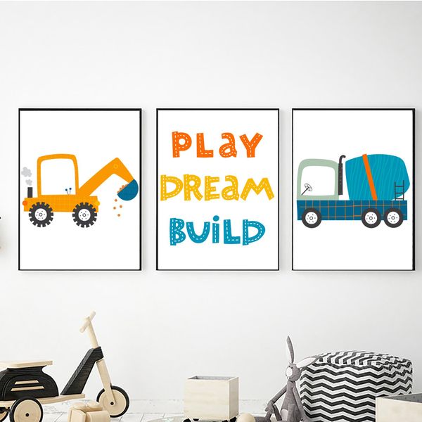 Play Dream Build - A2 - Canvas (3.5cm ) -Set Of 3