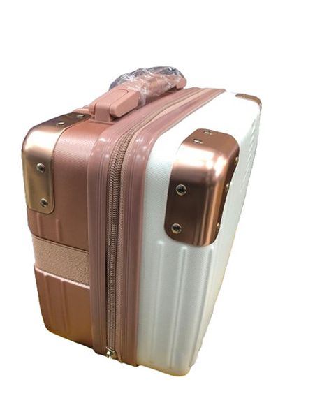 White/Brown Mini Overnight Suitcase
