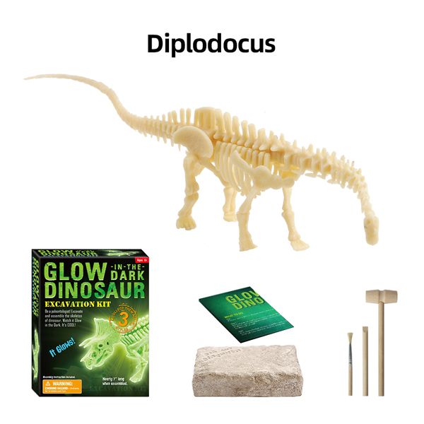 Junior Glow in the Dark Dinosaur Excavation Kit - Diplodocus Skeleton