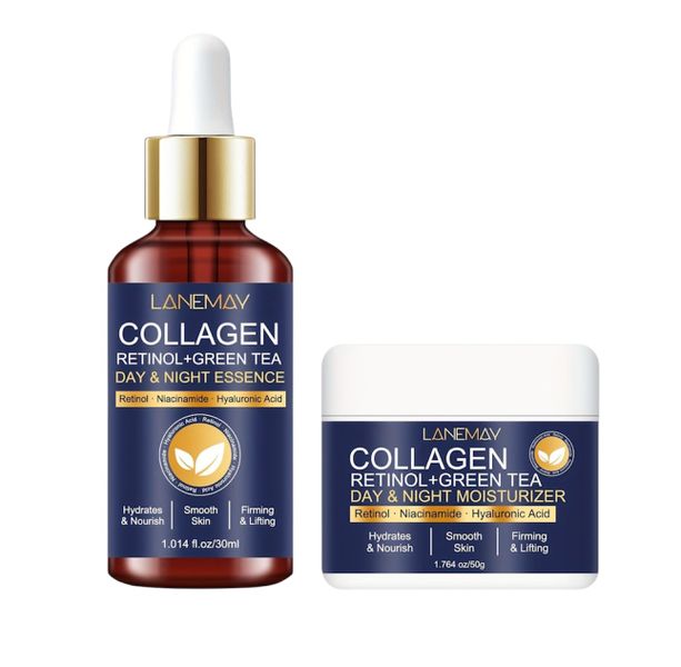 Retinol + Collagen Day &amp; Night Facial Cream and Serum Set