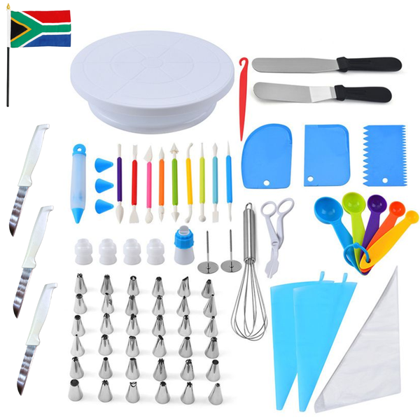 66 Pieces Of Cake Decoration Kit Baking Tools Set with 3 Knifes and Keyring