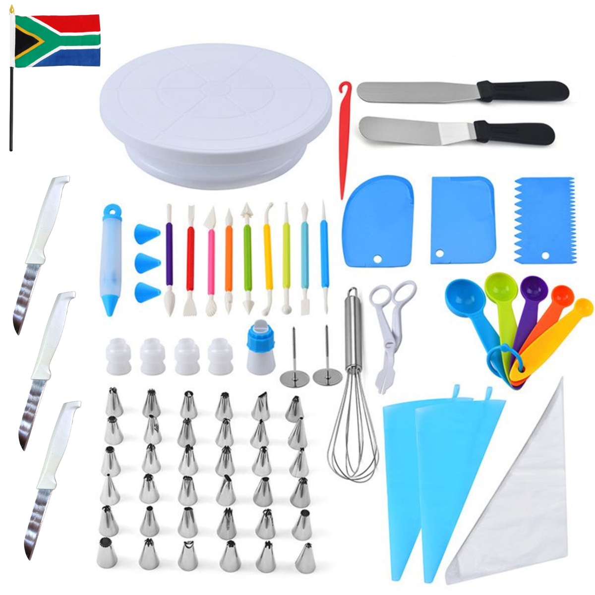 66 Pieces Of Cake Decoration Kit Baking Tools Set with 3 Knifes and ...