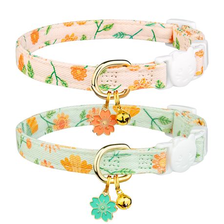 2 Pack Pet Collar Cat dog with Bell,Breakaway Image