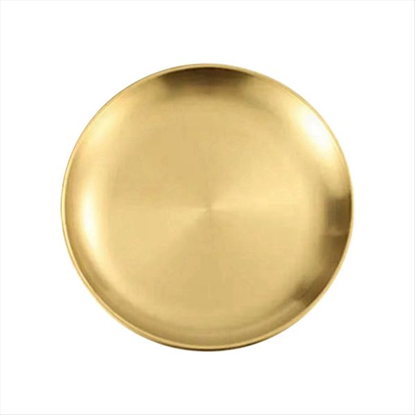 Stainless Steel Round Plate Camping Dishes Rust-Proof Stackable Food Servin