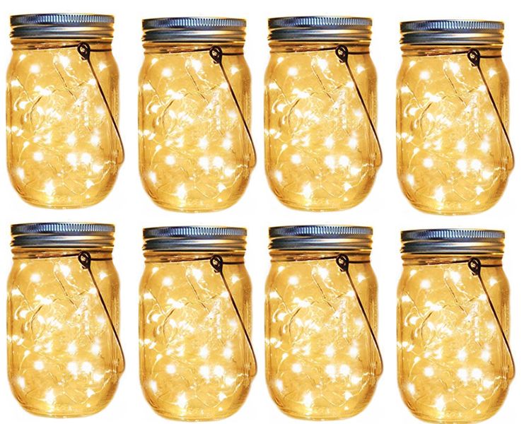 Jack Brown Solar Outdoor &amp; Indoor Jar Lights - Set of 8