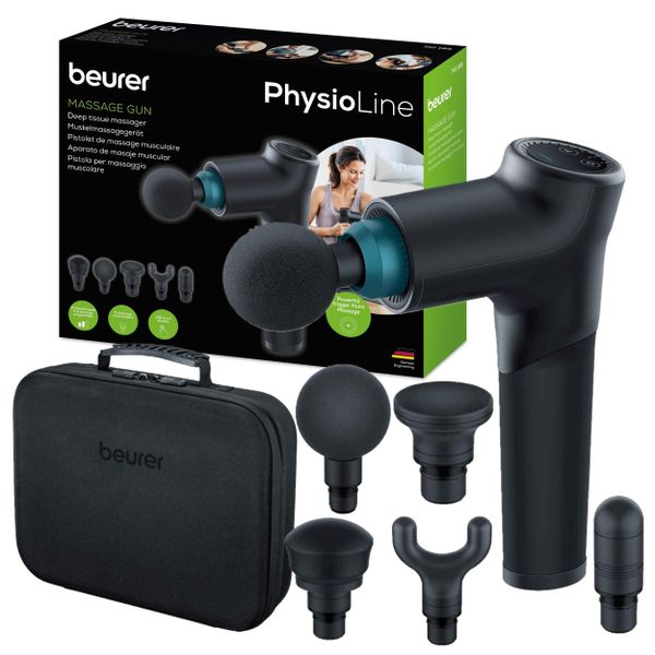 Beurer Massage Gun - 9 Intensity levels, 3 Programs, 5 Attachments: MG 185