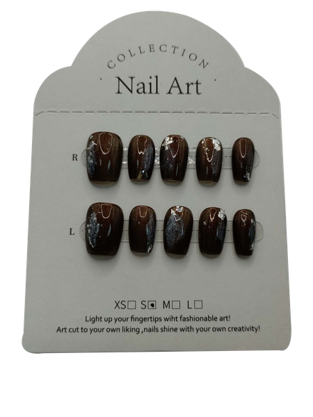 JJ010S Handmade Press-on Nail Small s Size &amp; Color All-in One- 10Piece