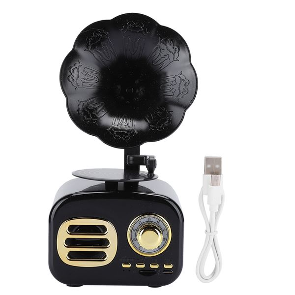 Mini Retro Bluetooth Smart Speaker Portable Loudspeaker Music Player Black