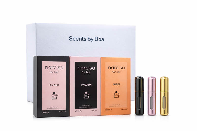 Amber, Amour and Passion Narcis Women's Perfume Trio Gift Set