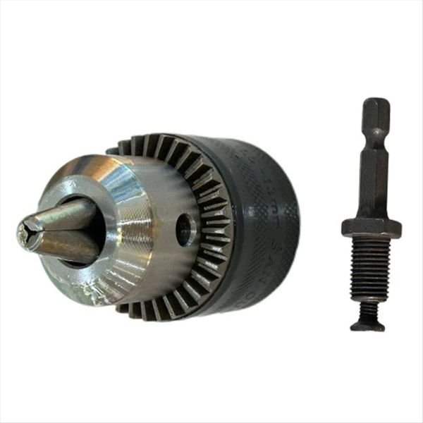 3-Jaw Drill Chuck 1.5-10mm, Quick Change Adapter with 1/4inch Hex Square Sh