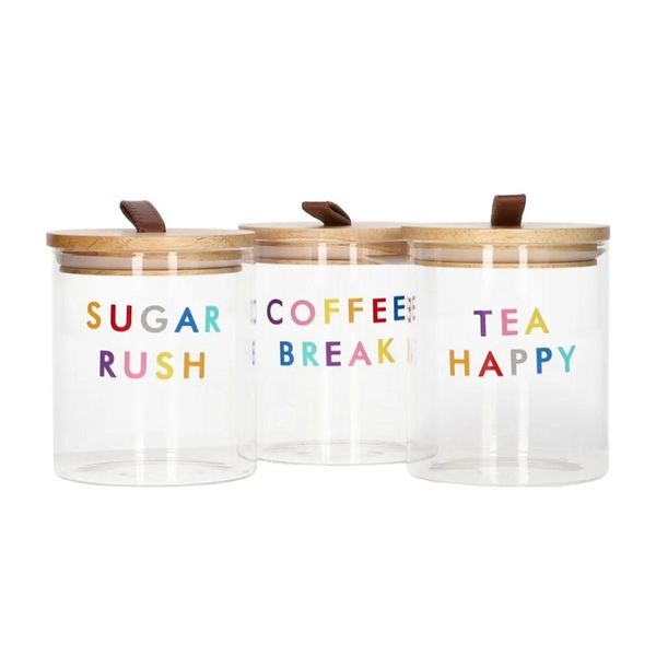 3-Piece Airtight Glass Canister Set with Lids