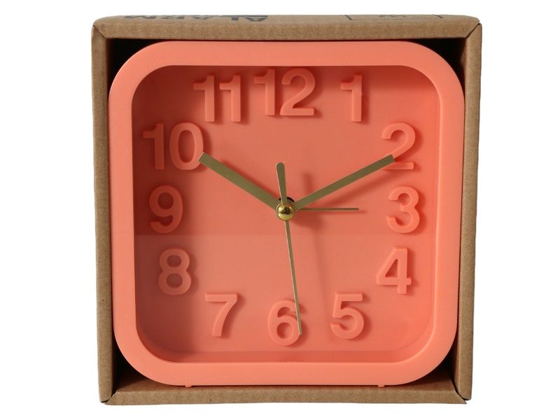 Alarm Clock Square Orange