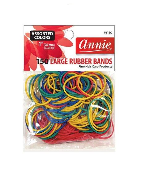Annie Rubber Bands Large 150Ct Asst Colour 10 Packs