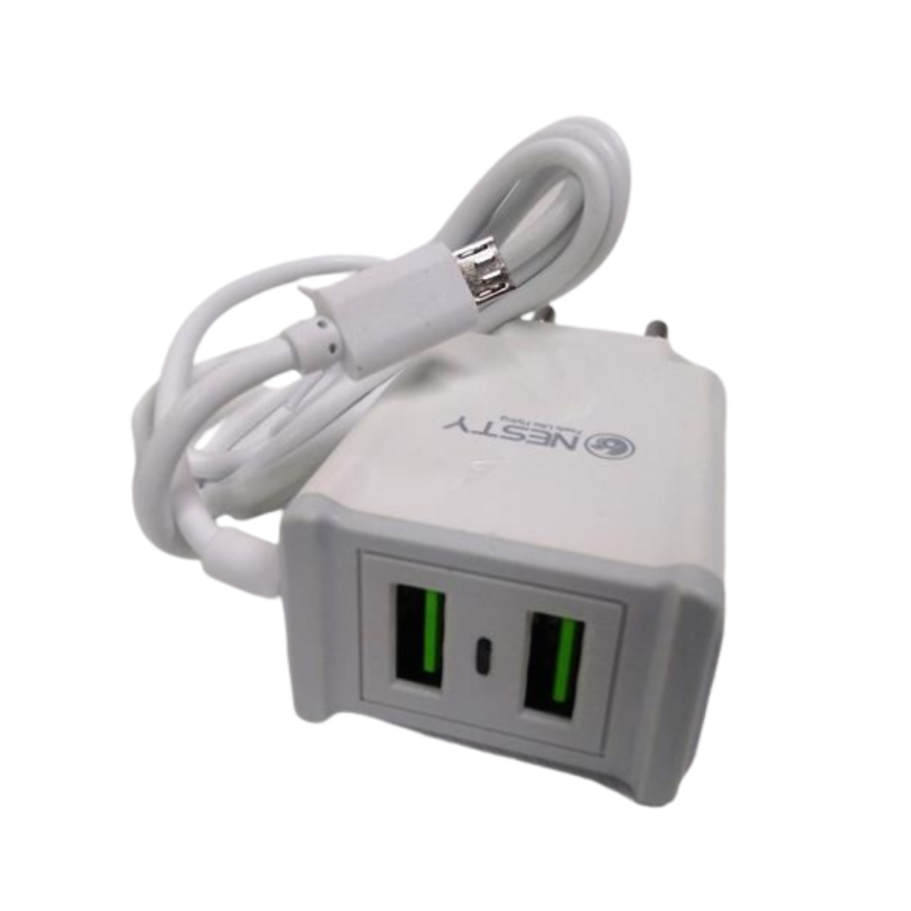 Nesty GRTA006 Dual USB Port Wall Charger And Built In Micro USB Cable x