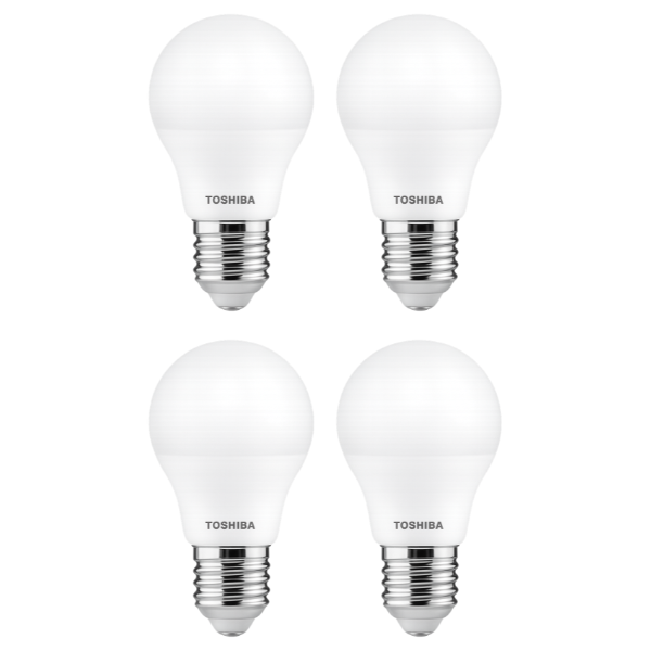 Toshiba E27 G45 Golfball LED Light Bulb 5W Cool Daylight 6500K - 4 Pack