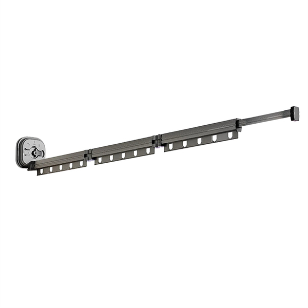 Folding Clothes Rack Aluminum Clothes Hanger Black Wall Mount Rack, L