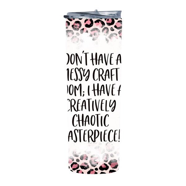 Pink Cheetah Craft Room 2 20 Oz Straight Skinny Tumbler 016