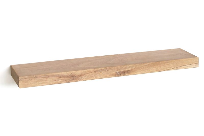 Floating Shelf - 1m / 65cm White Washed Chunky Oak, Heavy-Duty Design