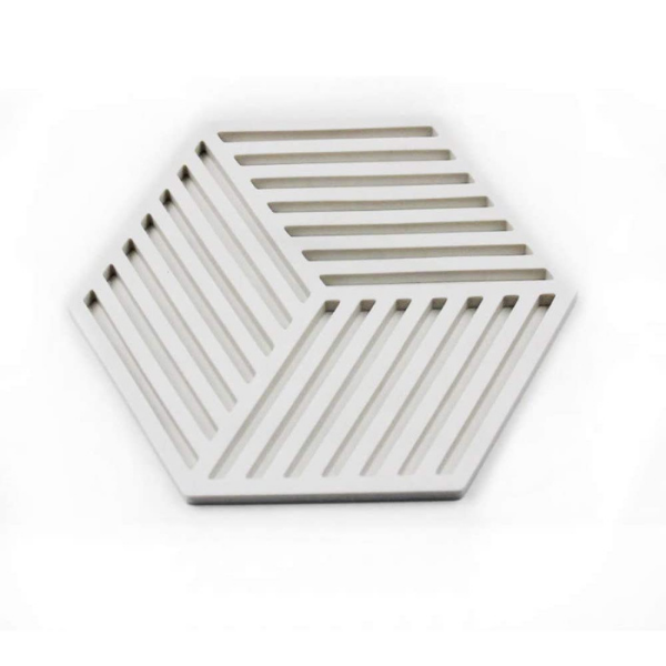 Hexagon Shaped Silicone Trivet - White Stripes