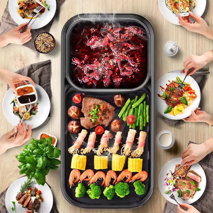 2-in-1 Electric Skillet & Hot Pot Cooker for Home Use | Shop Today