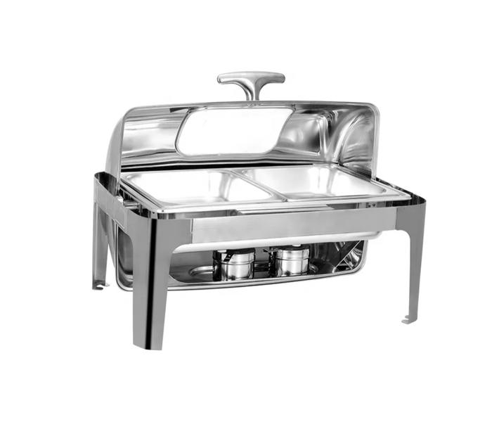 Roll Top Chafing Dish Buffet Set,9Liter Stainless Steel Chafer for Catering