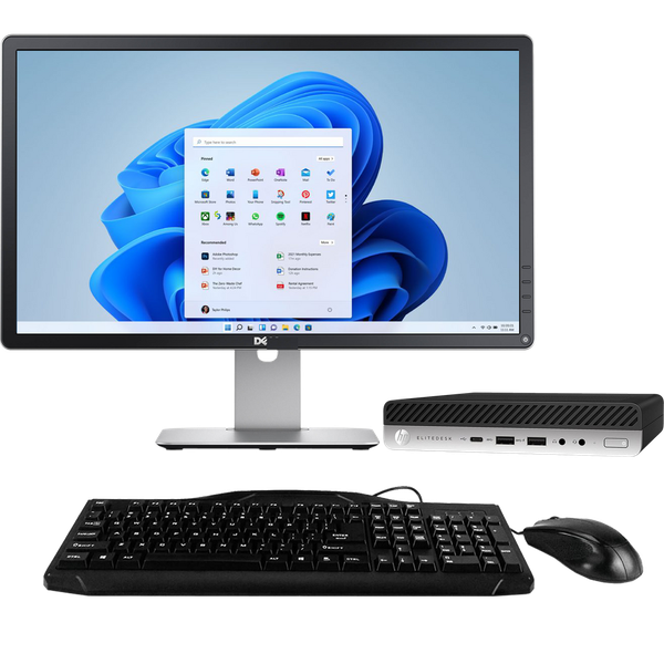 HP 800 G5 EliteDesk Intel i7 Micro PC with 16GB Ram + 20" Monitor (Refurb)